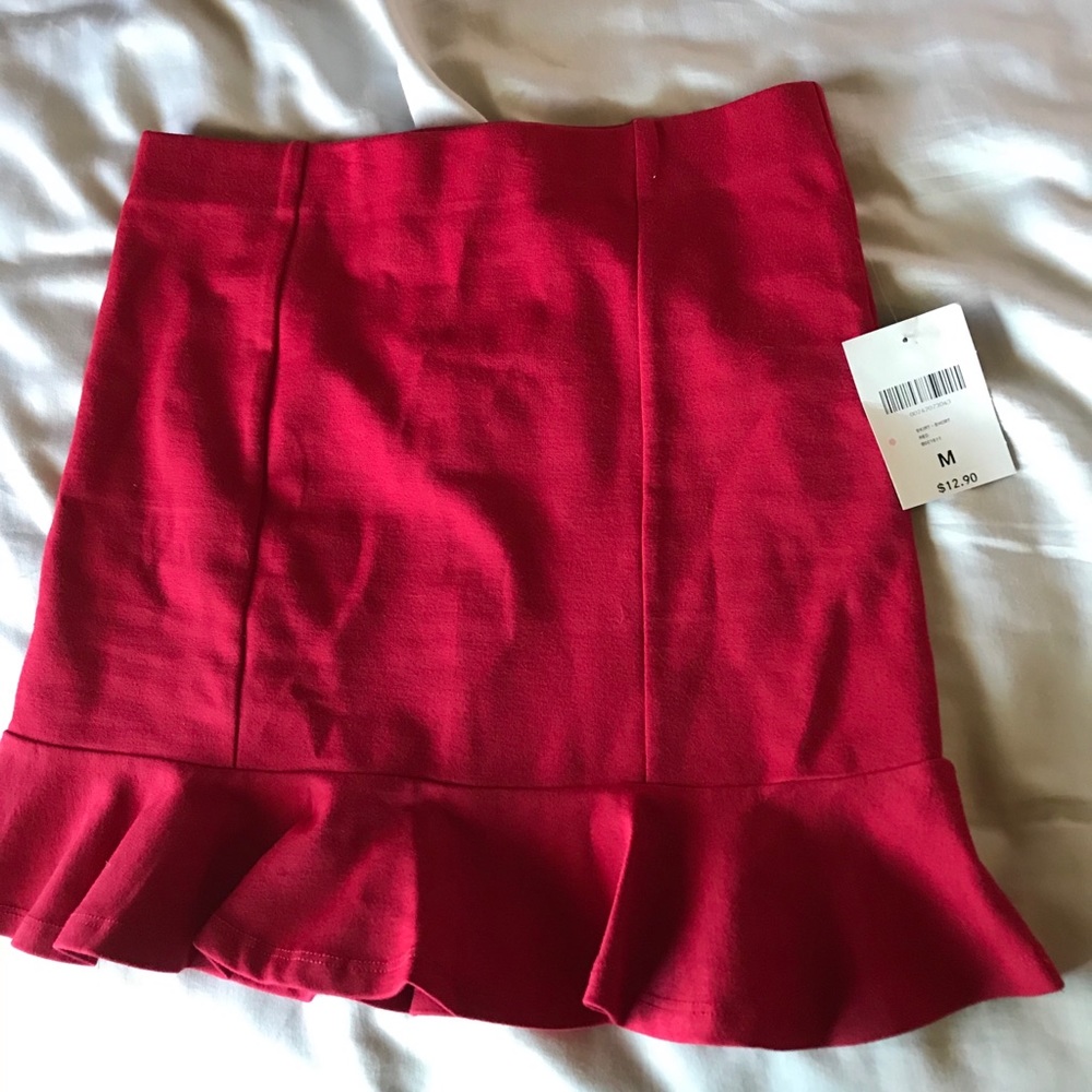 A fire red booty hugging skirt